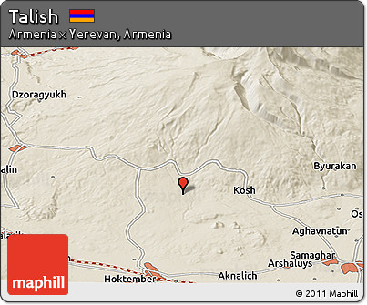 Shaded Relief Panoramic Map of Talish