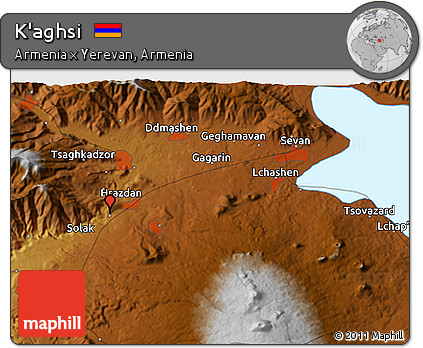 Physical 3D Map of K'aghsi