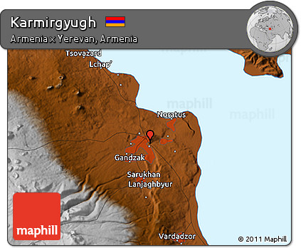 Physical 3D Map of Karmirgyugh