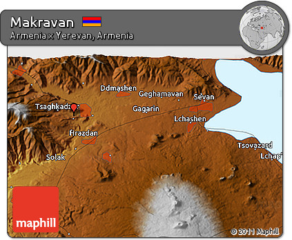 Physical 3D Map of Makravan