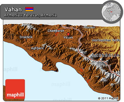 Physical 3D Map of Vahan