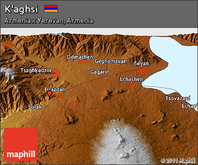Physical 3D Map of K'aghsi