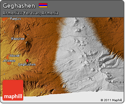 Physical 3D Map of Geghashen