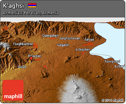 Physical 3D Map of K'aghsi