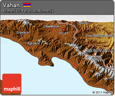 Physical 3D Map of Vahan