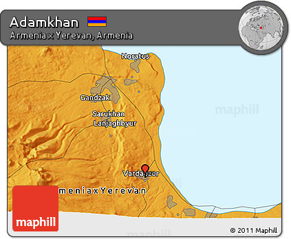 Political 3D Map of Adamkhan
