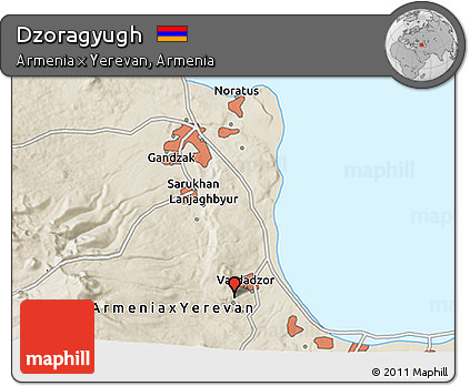Shaded Relief 3D Map of Dzoragyugh
