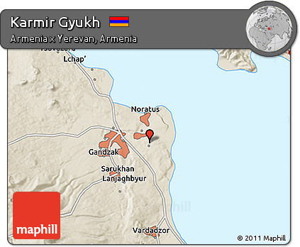 Shaded Relief 3D Map of Karmir Gyukh