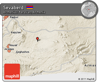 Shaded Relief 3D Map of Sevaberd