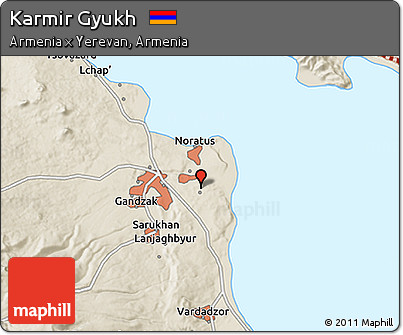 Shaded Relief 3D Map of Karmir Gyukh