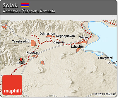 Shaded Relief 3D Map of Solak