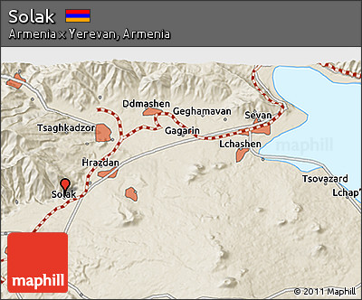 Shaded Relief 3D Map of Solak