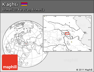 Blank Location Map of K'aghsi