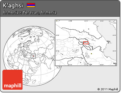 Blank Location Map of K'aghsi