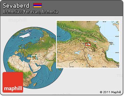 Satellite Location Map of Sevaberd