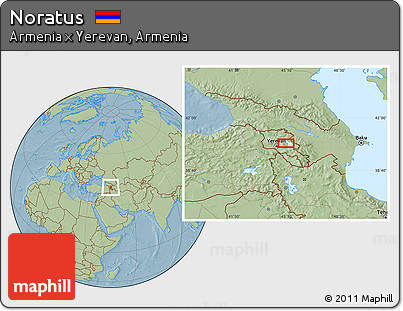 Savanna Style Location Map of Noratus, hill shading