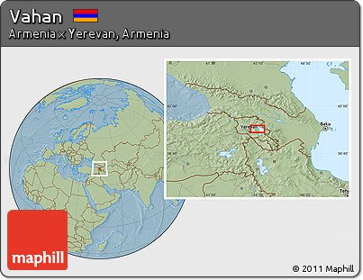 Savanna Style Location Map of Vahan, hill shading