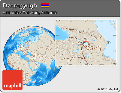 Shaded Relief Location Map of Dzoragyugh