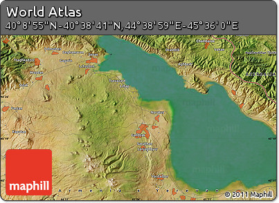 Satellite Map of the Area around 40° 23' 48" N, 45° 7' 30" E