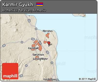 Shaded Relief Map of Karmir Gyukh