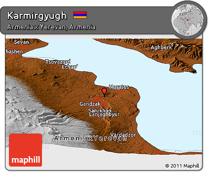 Physical Panoramic Map of Karmirgyugh