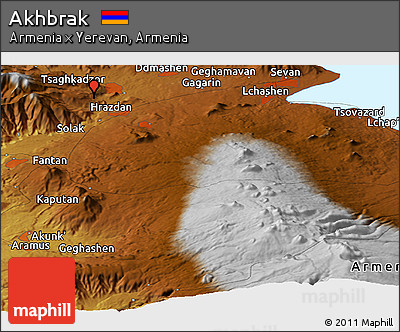 Physical Panoramic Map of Akhbrak