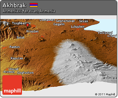 Physical Panoramic Map of Akhbrak