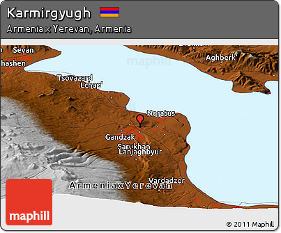 Physical Panoramic Map of Karmirgyugh