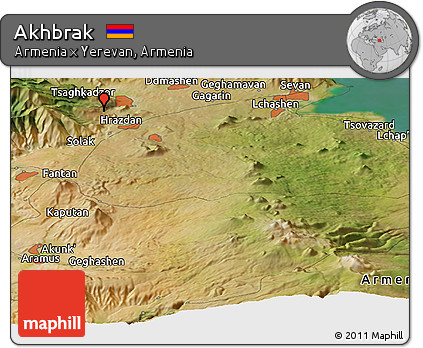Satellite Panoramic Map of Akhbrak