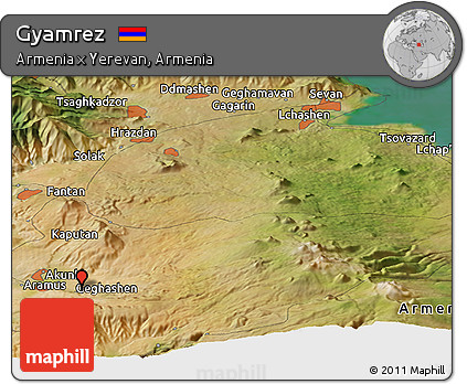Satellite Panoramic Map of Gyamrez