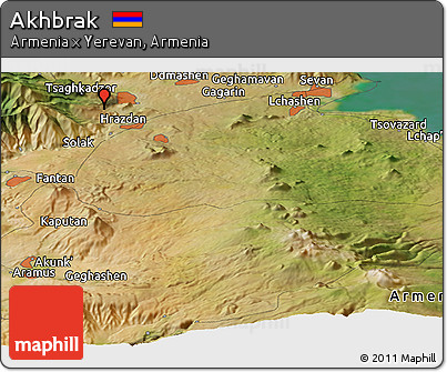 Satellite Panoramic Map of Akhbrak