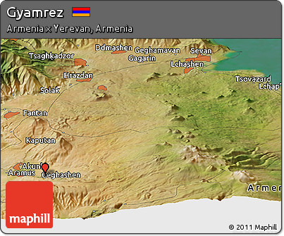 Satellite Panoramic Map of Gyamrez