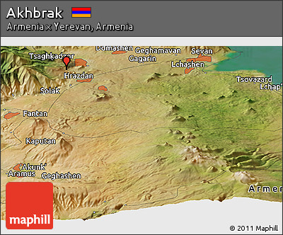 Satellite Panoramic Map of Akhbrak