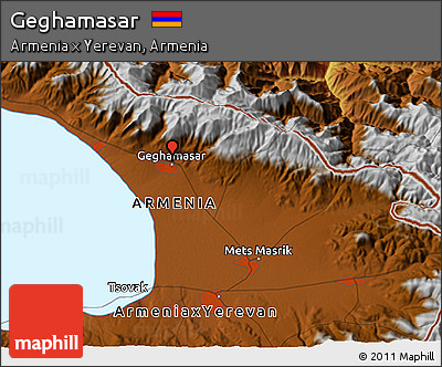 Physical 3D Map of Geghamasar
