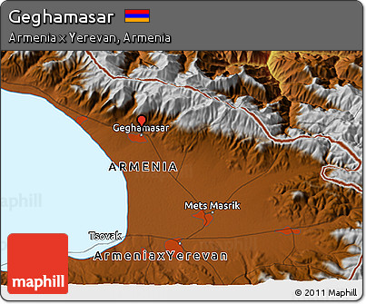 Physical 3D Map of Geghamasar