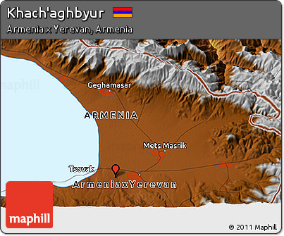 Physical 3D Map of Khach'aghbyur