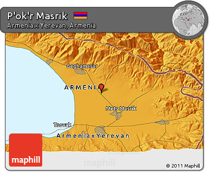 Political 3D Map of P'ok'r Masrik