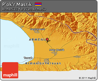 Political 3D Map of P'ok'r Masrik