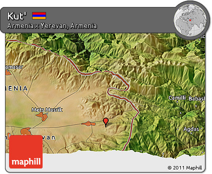 Satellite 3D Map of Kut'