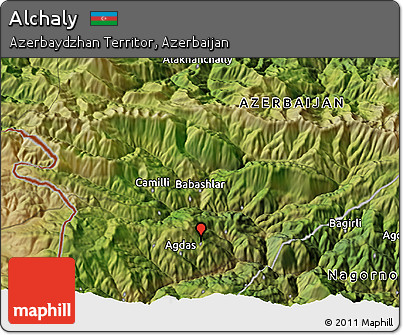 Satellite 3D Map of Alchaly