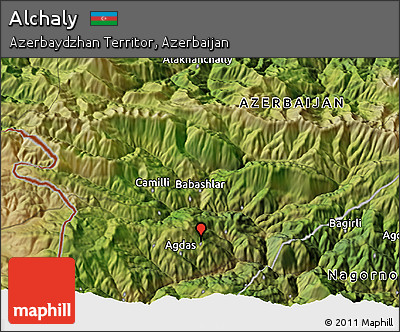 Satellite 3D Map of Alchaly