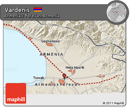 Shaded Relief 3D Map of Vardenis