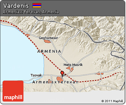 Shaded Relief 3D Map of Vardenis