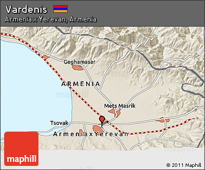 Shaded Relief 3D Map of Vardenis