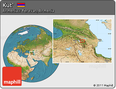 Satellite Location Map of Kut'