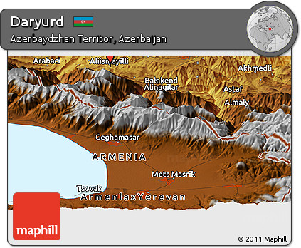Physical Panoramic Map of Daryurd