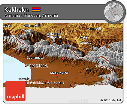 Physical Panoramic Map of Kakhakn