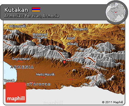 Physical Panoramic Map of Kutakan