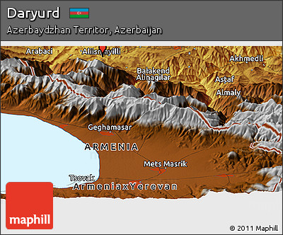 Physical Panoramic Map of Daryurd