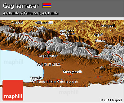 Physical Panoramic Map of Geghamasar